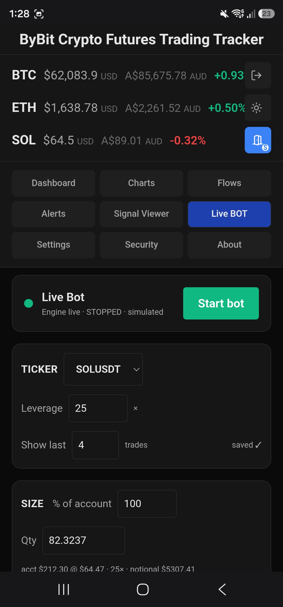Bybit Tracker screenshot