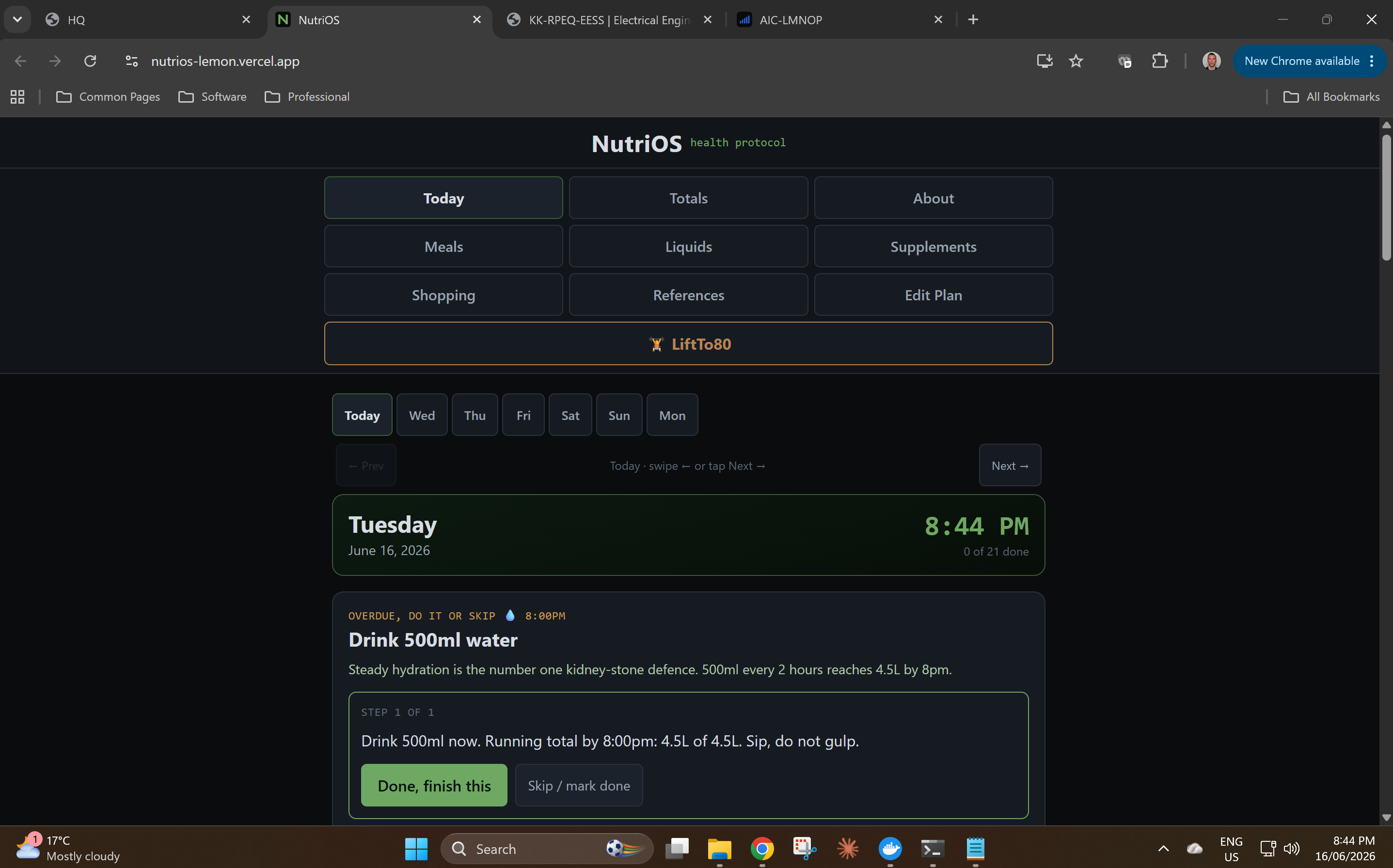 NutriOS desktop screenshot