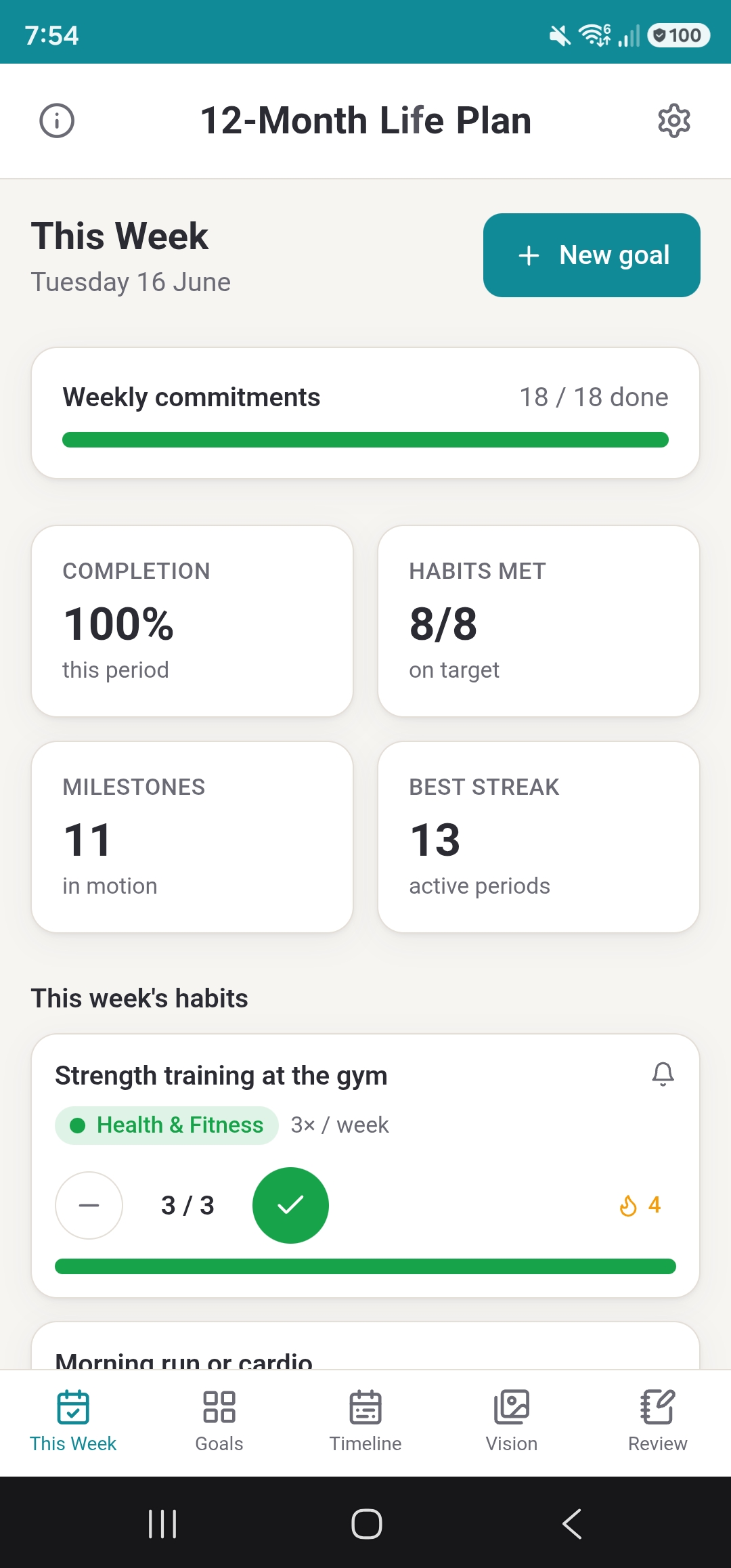 12-Month Life Plan screenshot